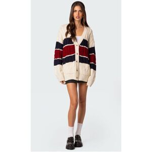 Edikted Tinsley Oversized Cable Knit Cardigan Size XS/S NWT!
